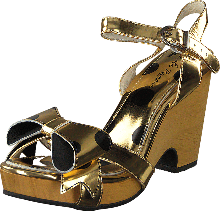 Betty Gold Mirror/black - Lola Ramona Betty Gold Mirror/black, Shoes, Heels, (705x677), Png Download