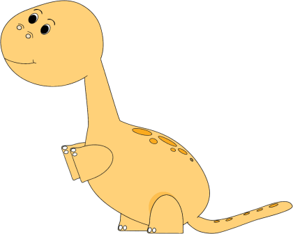 Big Yellow Dinosaur - Dinosaur Baby Clip Art (420x336), Png Download
