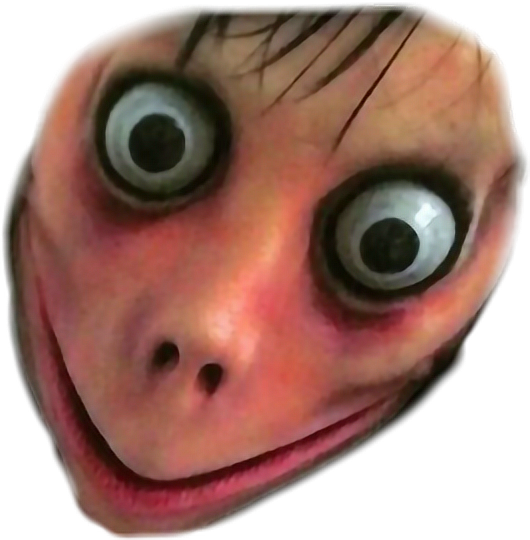 Momo Terror Horror Creepy Creepypasta Miedo Viral Scary - Момо Ватсап (530x540), Png Download