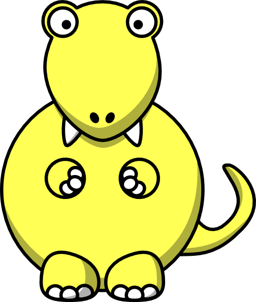Yellow Dinosaur Clipart (504x595), Png Download