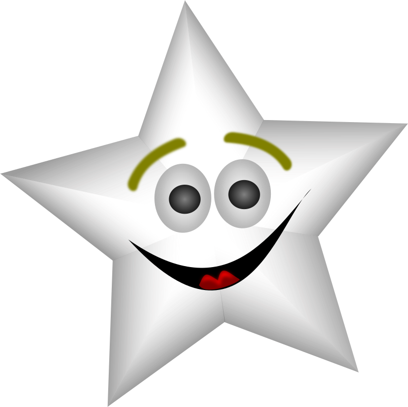 Smiling Star Clip Art - Cartoon Stars With Faces (803x800), Png Download