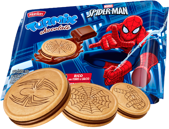 Turmix Recheado Homem-aranha - Biscoito Do Homem Aranha (660x500), Png Download