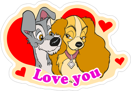 Viber Sticker « Lady And The Tramp» - Lady And The Tramp (490x317), Png Download