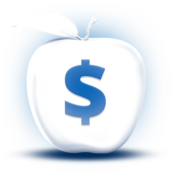 3d White Apple Dollar Sign Featuredcontent - Sales And Marketing Symbol (700x700), Png Download