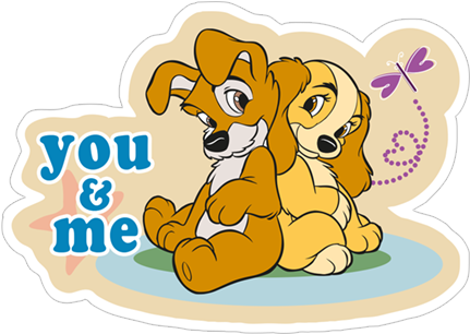 Viber Sticker « Lady And The Tramp» - Lady And The Tramp (490x317), Png Download