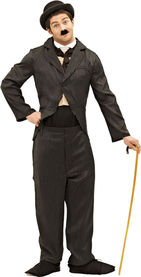 Adult Silent Movie Star Costume - Charlie Chaplin Fancy Dress (366x580), Png Download