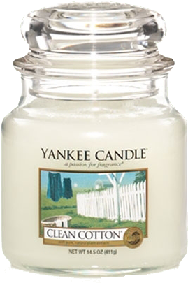 Yankee Candle Medium 'clean Cotton' Scented Jar Candle, (500x500), Png Download