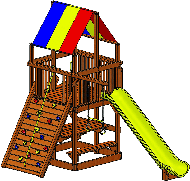 Clubhouse Design Style * Square Base With Sandbox, - Clubhouse Swing Set (745x713), Png Download