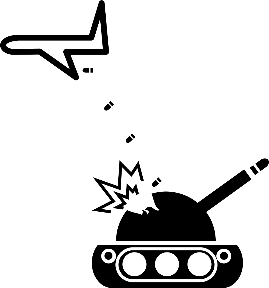 Airplane Throwing Bombs On A War Tank Comments - Bombas De Guerra Dibujos (914x981), Png Download