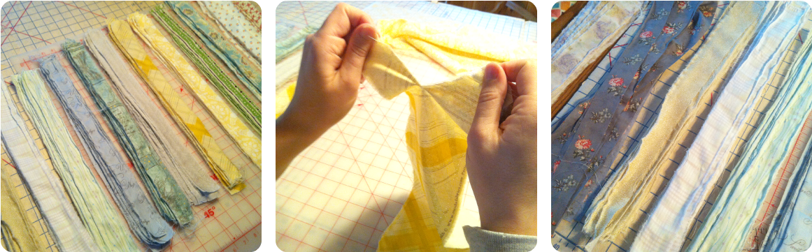 Once I Had All Of My Fabric Strips Torn, It Was Simple - Quilt (1200x400), Png Download