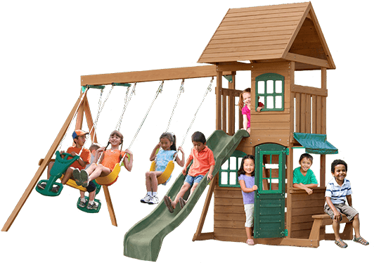 Simple Marvelous Big Backyard Swing Set Products Big - Big Backyard Windale Wooden Cedar Swing Set (600x400), Png Download