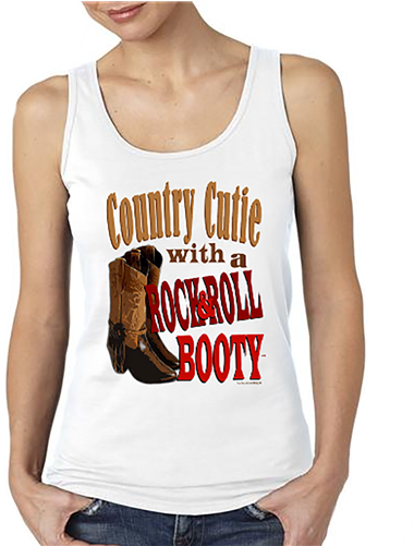 "country Cutie With A Rock And Roll Booty" White Tank - Cool Mom Tank Tops Bad Ass Mom Gifts For Mom Mother's (423x500), Png Download