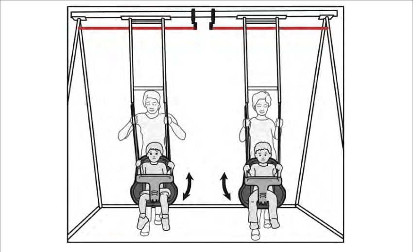 Swing Set Apparatus - Rabinowitch Joint Rhythmic Movement (850x520), Png Download