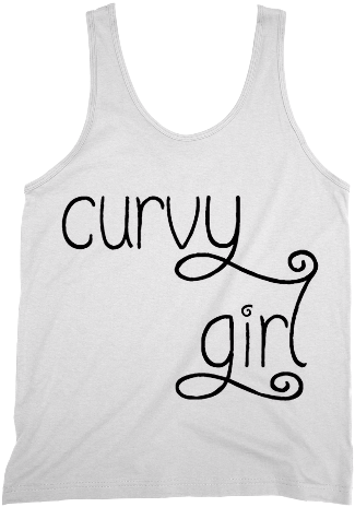 Curvy Girl Black And White Tank Top - El Goloso (490x490), Png Download