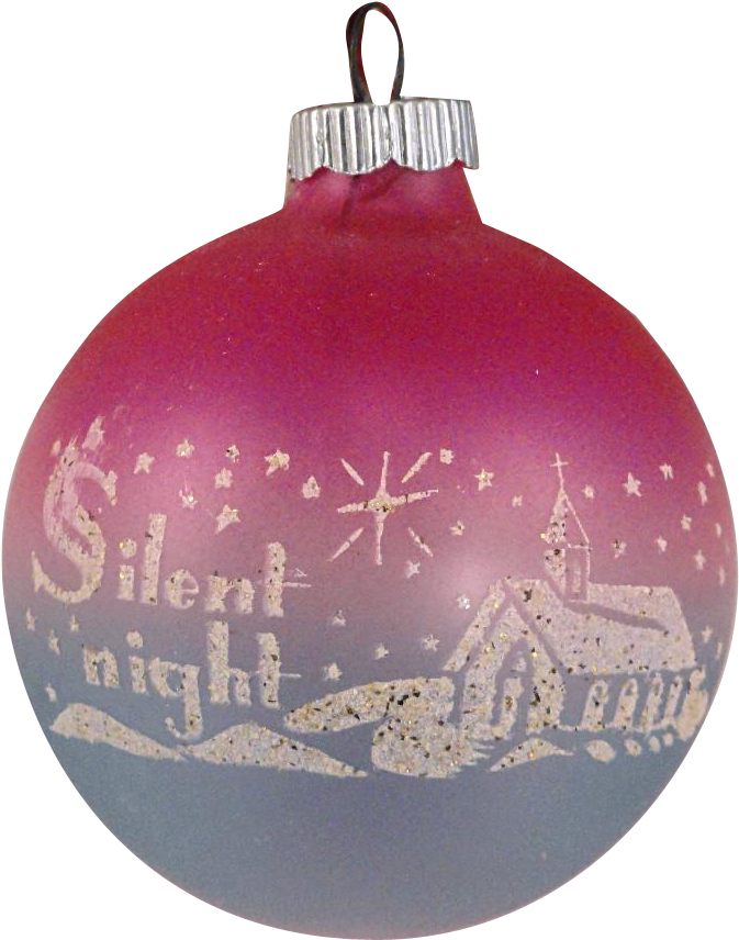 Beautiful & Rare Vintage Silent Night Unsilvered Stencil - Christmas Ornament (855x855), Png Download