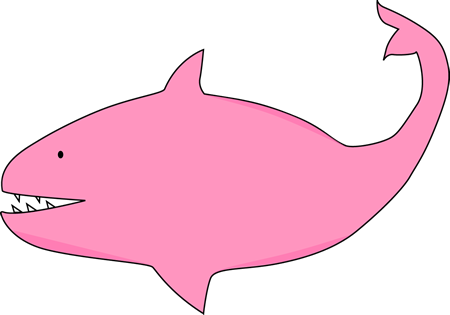 Shark Clipart Pink - Pink Shark Clipart (450x315), Png Download