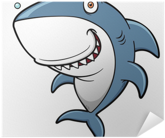 Vector Illustration Of Cartoon Shark Poster • Pixers® - Shark Illustration Png (400x400), Png Download