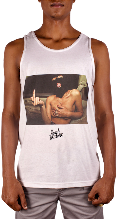 Fresh Talent The Heist Tank Top White - Bodybuilding (480x720), Png Download