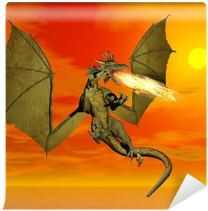 Fire Breathing Dragon - ドラゴン 火 を 吐く (400x400), Png Download