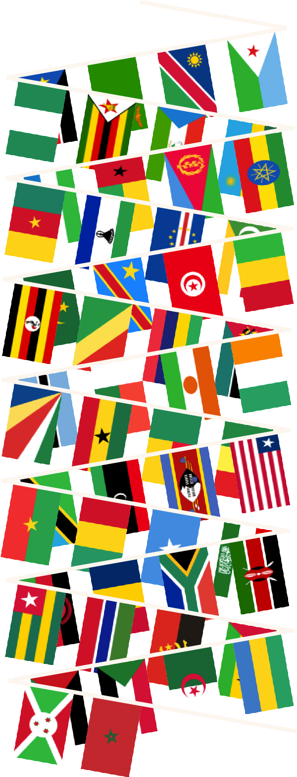 African Multi Nation Bunting - 54 Country Of Africa Flags (600x1567), Png Download