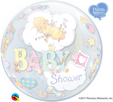 22" Precious Moments Baby Shower Bubble Balloons - (481x352), Png Download