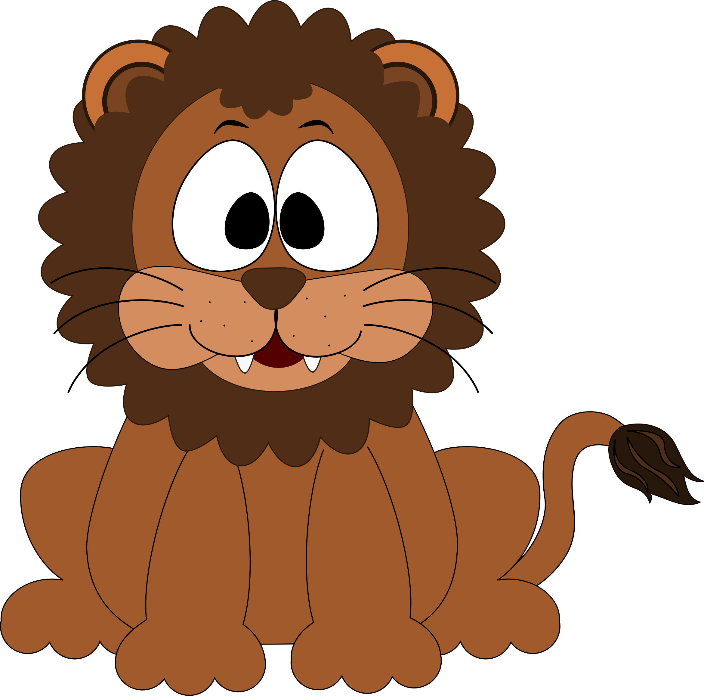 Clipart Cartoon Lion Png - Cartoon Lion Transparent (2340x2312), Png Download