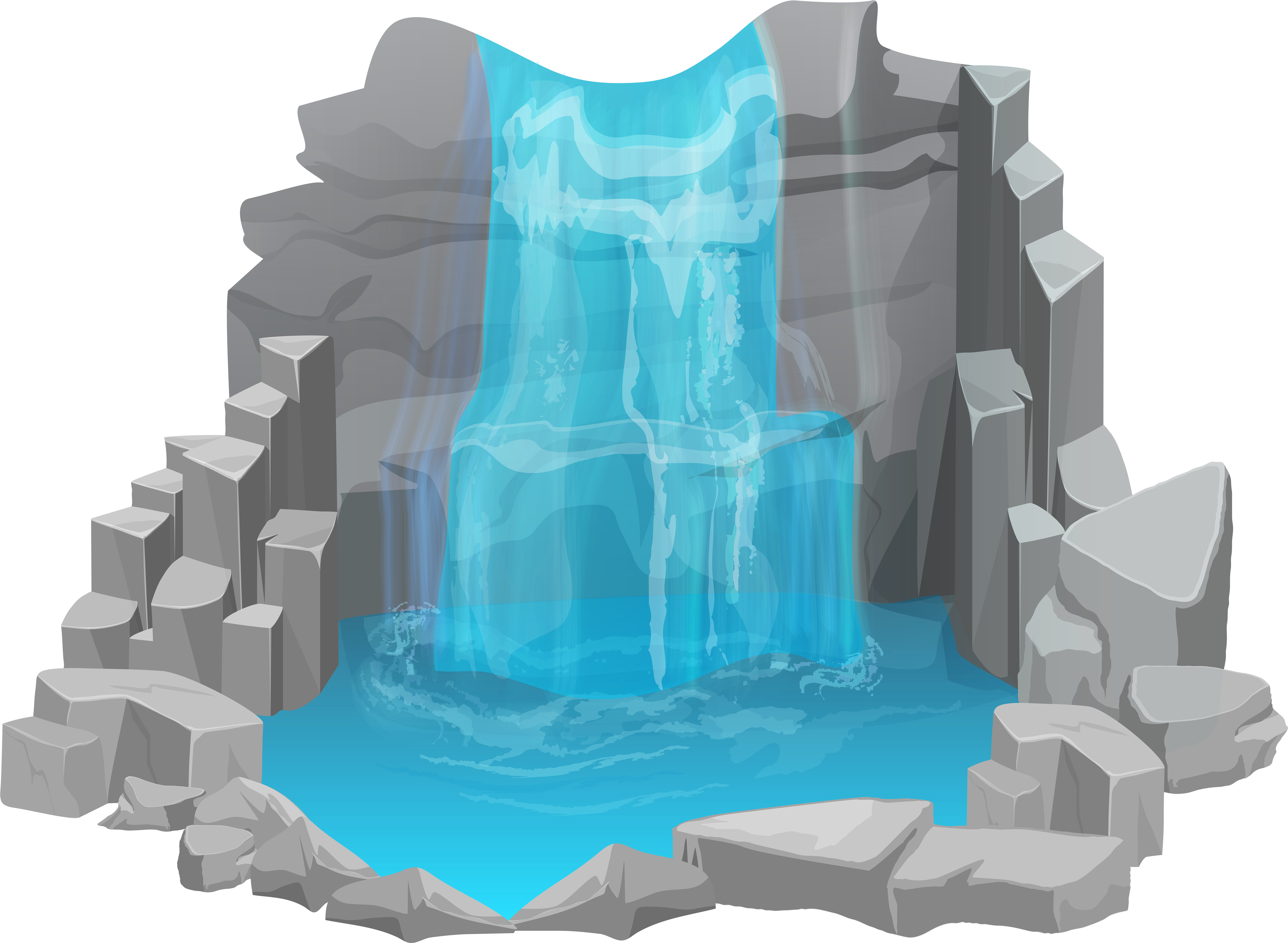 Waterfall Png Clip Art Image (8000x5878), Png Download