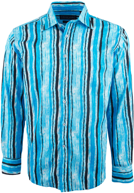 David Smith Australia Aqua Hamilton Watercolor Shirt - Blouse (544x800), Png Download