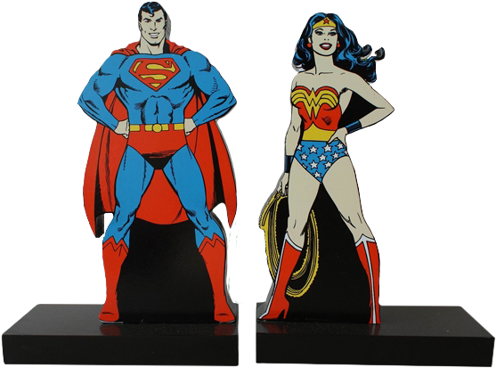 Aparador De Livro De Superman & Mulher Maravilha Dc - Super Homem E Mulher Maravilha (600x600), Png Download