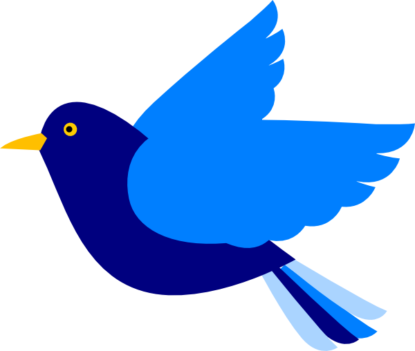 Blue Bird Left Clip Art At Clker Com Vector Online - Clip Art Blue Bird (600x508), Png Download