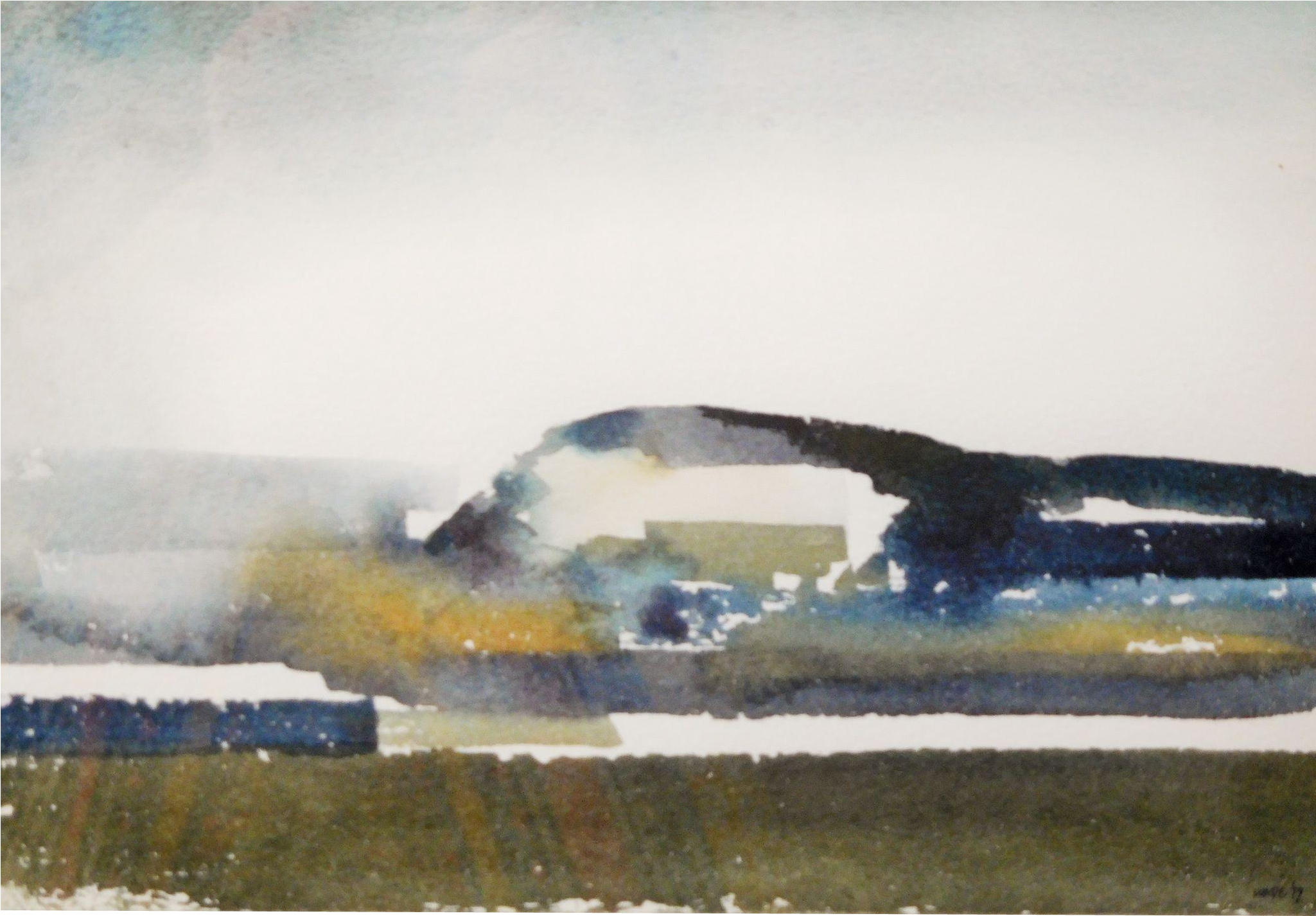 Abstract Watercolor Painting Signed D Wade - Painting (2048x2048), Png Download