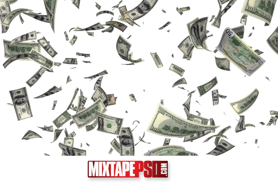 Share This Image - Dollar Bills Raining Png (908x600), Png Download