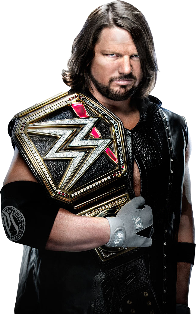 Ecw Wrestling, Wrestling Superstars, Wrestling Stars, - Aj Styles Wwe Champion Png (650x1043), Png Download