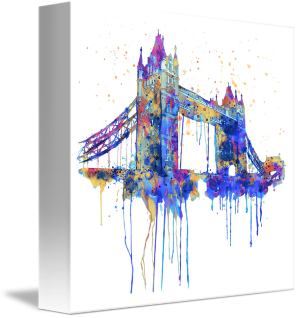 "tower Bridge Watercolor" By Marian Voicu - Tower Bridge Watercolour (606x650), Png Download