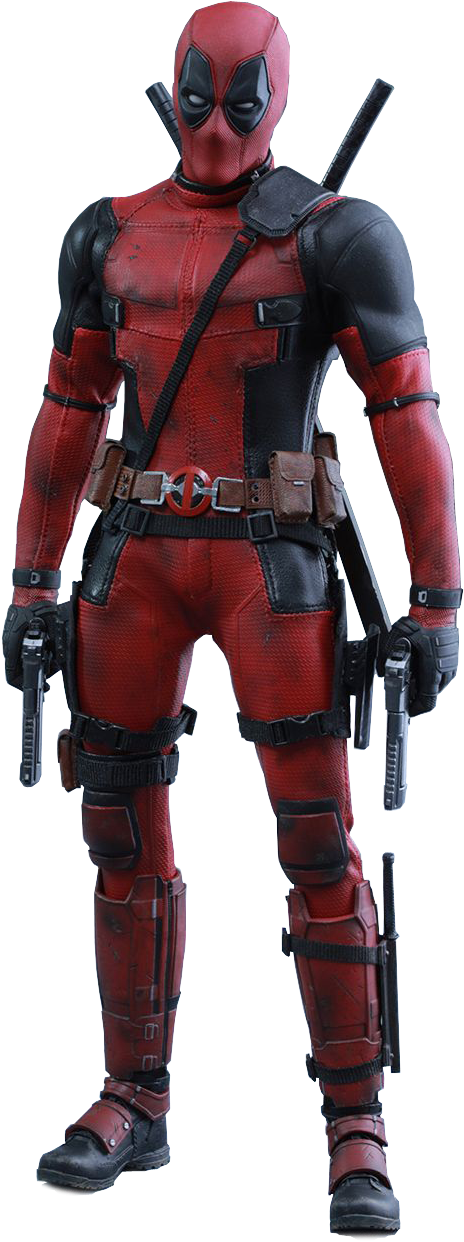 Hot Toys - 1 - 6 Deadpool - Marvel Deadpool 1/6 Collectible Figure (533x1294), Png Download