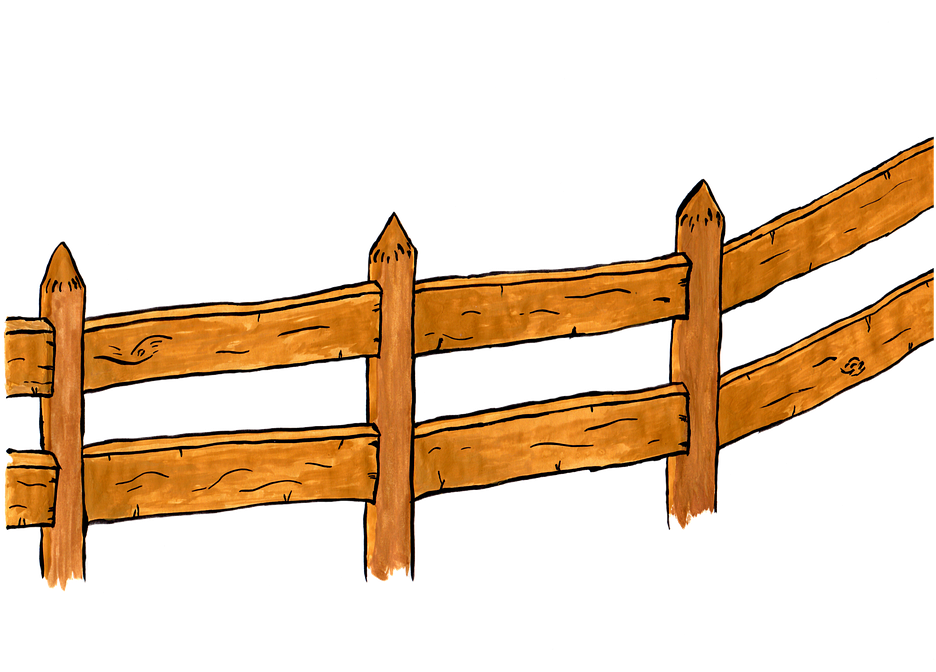 Fence, Wood, Watercolor, Isolated, Handpainted, Comic - Fred And Friends: The Picnic And A Trip To The Seaside (958x720), Png Download