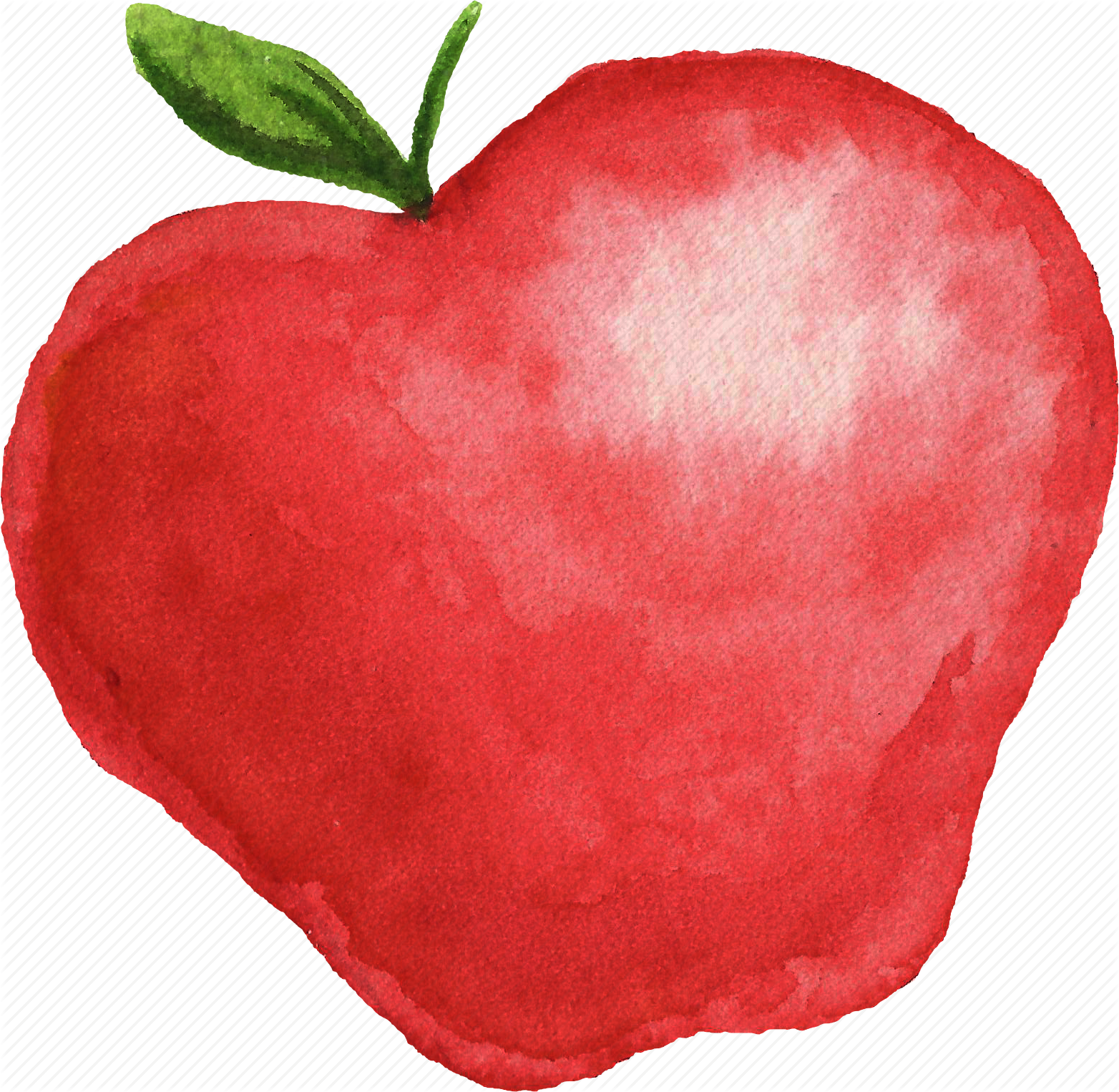 Heart Watercolor Png Svg Black And White Stock - Watercolor Apple Transparent (1564x1526), Png Download