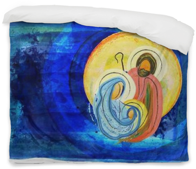 Christmas Religious Nativity Scene, Holy Family Abstract - Abstract Nativity Painting (400x400), Png Download