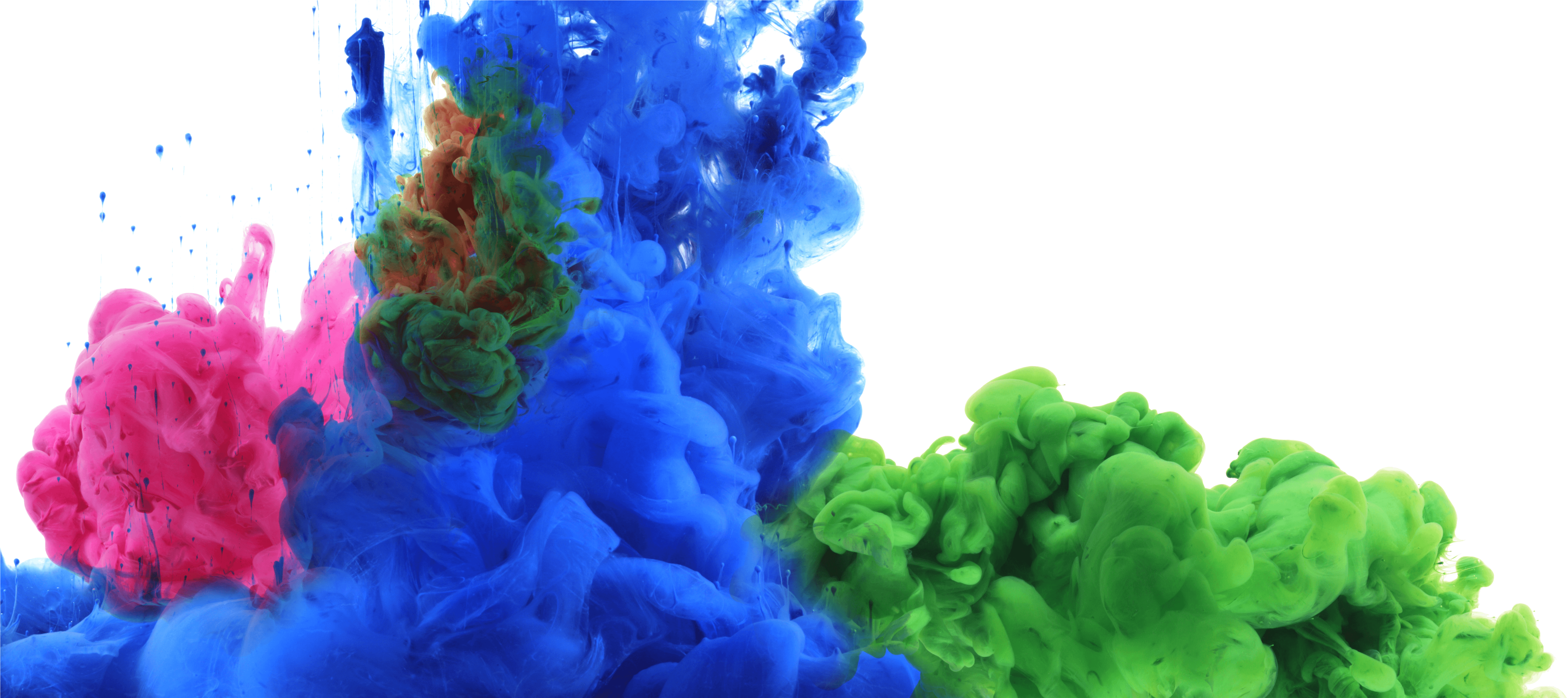 Color Drop In Water Png (6500x2840), Png Download