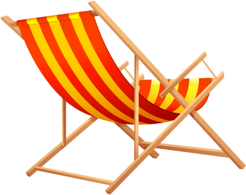 Transparent Beach Lounge Chair Png Clipart Picture - Beach Chair Without Background (600x481), Png Download