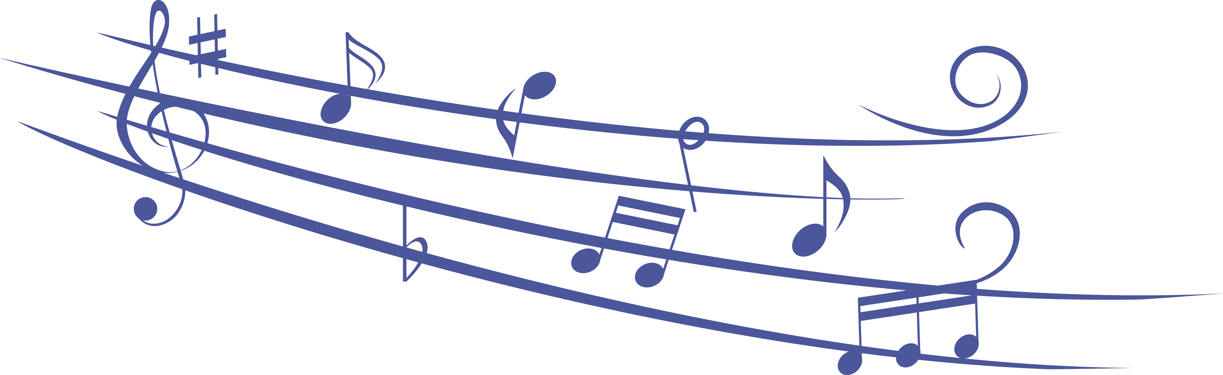 Music Notes Png - Blue Music Notes Png (4069x1249), Png Download