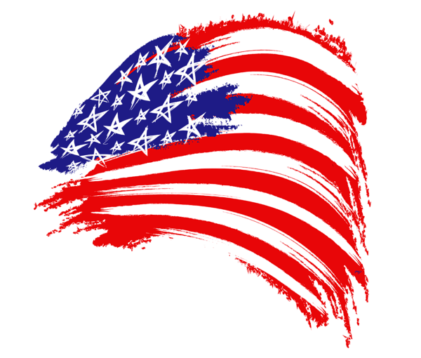 Bleed Area May Not Be Visible - American Flag Sketched (600x510), Png Download