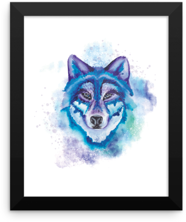 Watercolor Wolf Framed Photo Paper Poster - Watercolor Painting Of A Purple Ather Flip Phone Case (600x600), Png Download