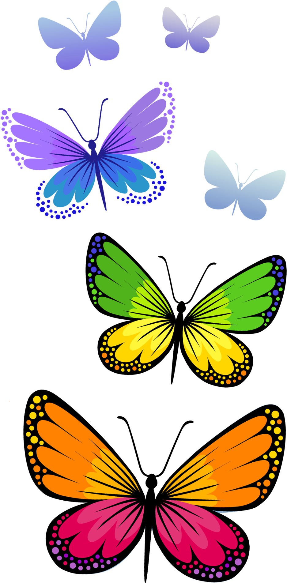Butterflies Composition Png Clipart Image - Png Format Butterfly Clipart Png (1075x2110), Png Download