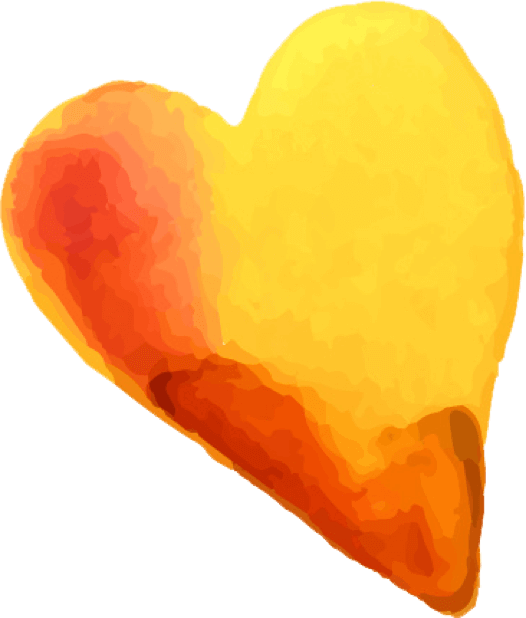 Beautiful Watercolor Heart Stickers Messages Sticker-6 - Orange Watercolor Heart Png (526x618), Png Download