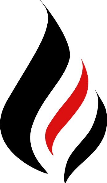 Black And Red Flame Clip Art At Clker - Flame Symbol (348x594), Png Download