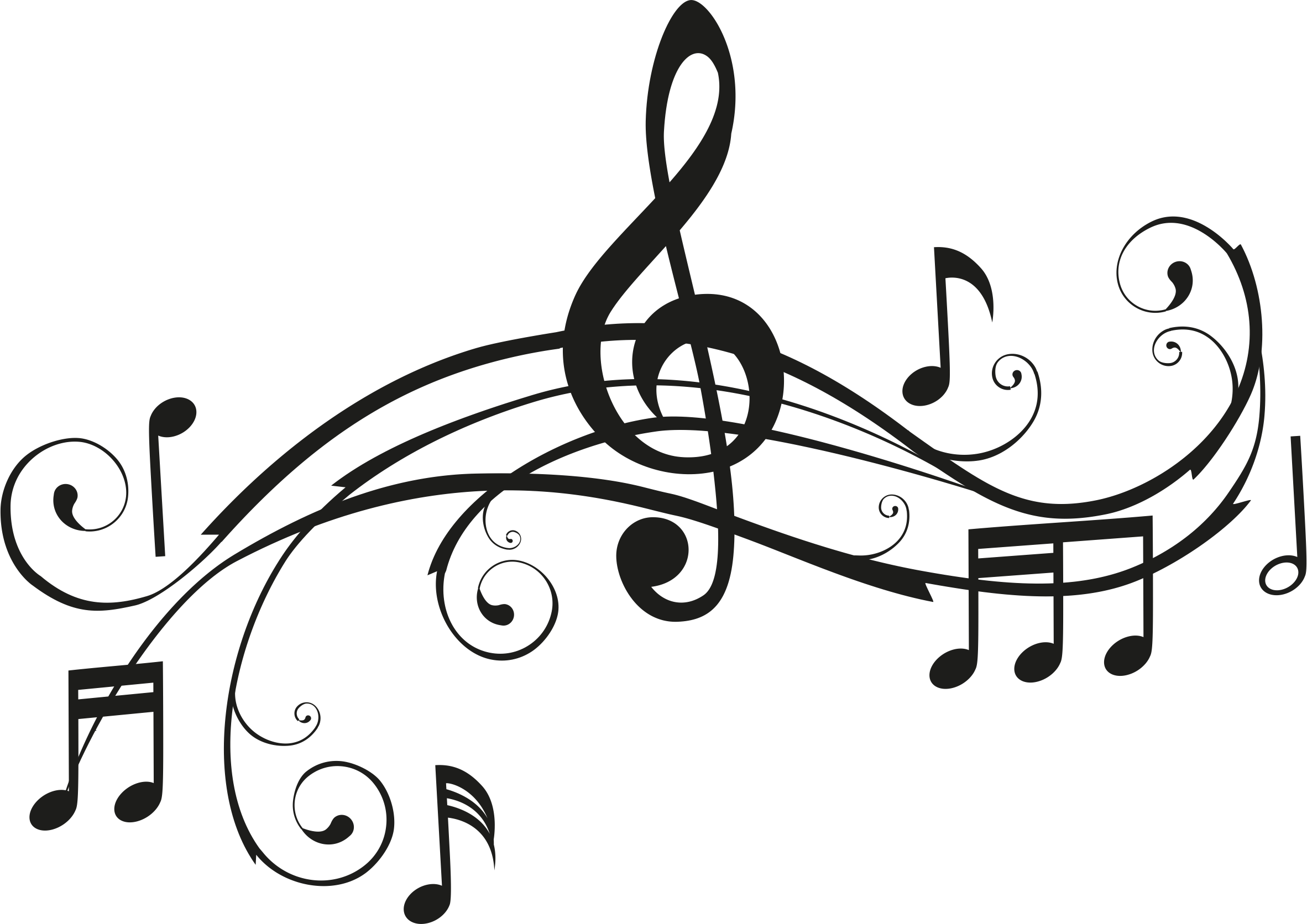 Music Notes Png Image - Music Clipart Black And White (2364x1672), Png Download