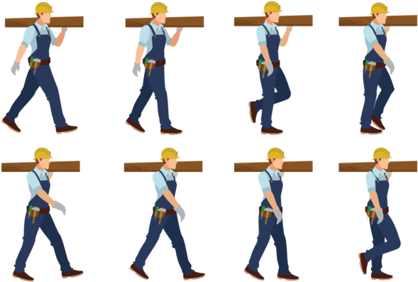 Carpenter Man Walking Cycle - Logos De Homens Na Carpintaria (700x490), Png Download