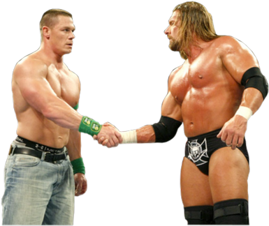 John Cena Triple H Psd32828 - Wwe Triple H And John Cena (400x328), Png Download