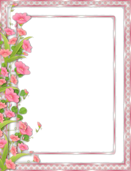 Flowers Borders Png Picture - Flower Frame (460x600), Png Download